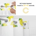 thumbnail image 3 of No Hook Shower Curtain with Snap in Liner, Summer Yellow Lemon Leaves Waterproof Fabric Bathroom Curtain Mesh Top Window, Blue Geometric Flower Texture Shower Curtains 72x72in, 3 of 9