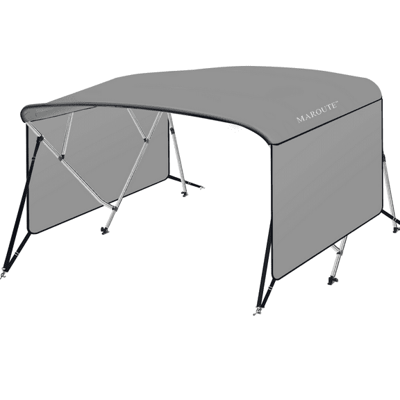 4 Bow Bimini Tops for Boat Cover, 8'L x 54" H x 91"-96" W, Gray