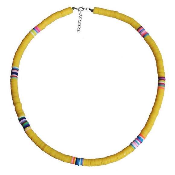 Yellow Necklace Beach for Decoration Woman Necklace Clay Pendant