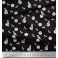 thumbnail image 1 of Soimoi Black Cotton Duck Fabric Red Berries & Woodpecker Bird Printed Craft Fabric by the Yard 44 Inch Wide, 1 of 3