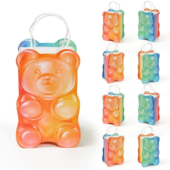 Cheerland Gummy Bear Party Favor Bag Supplies Candyland Treat Bags for Candy Buffet Kids Birthday Baby Shower