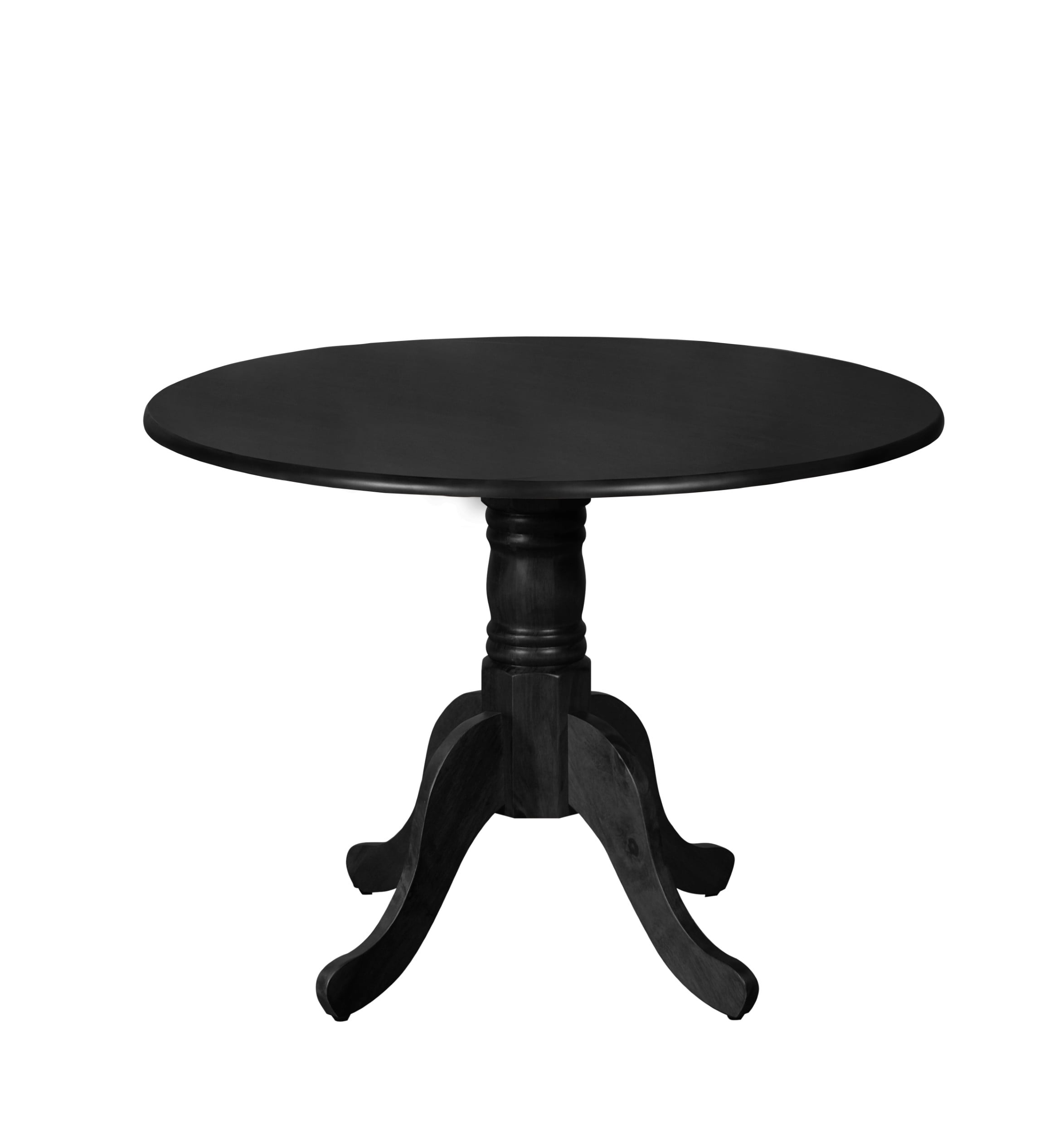 Home Design Olivia 5-Piece Dining Set, Round Table with 4 Cushioned Chairs, Mid-Century Modern Style, Black, Gray/Black