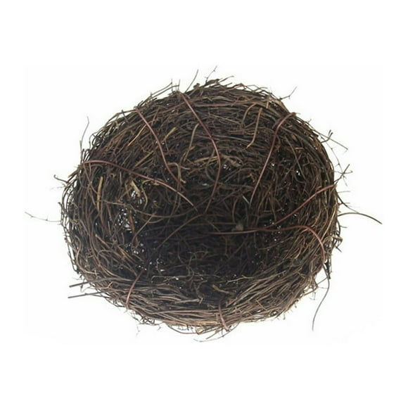Style de Campagne Twig Oiseau Nid Fait à la Main Rotin Nid Décoration Créative pour la Maison Jardin (10cm)