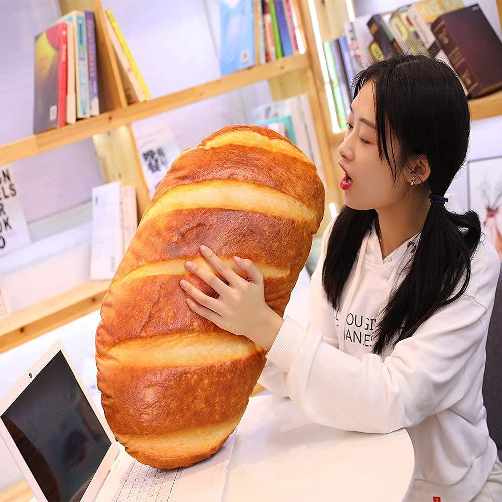 3D Bread Simulation Design Plush Throw Soft Cushion Pillow Stuffed Toy 