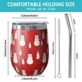 thumbnail image 5 of Christmas 12oz Stainless Steel Insulated Wine Tumbler with Lid and Straw – Double Wall Vacuum Mug for Hot & Cold Drinks, 304 Steel Interior, Sweat-Free Design, 5 of 5