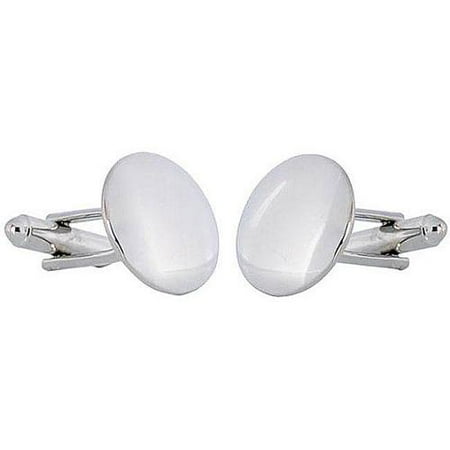 Cuff Daddy Rhodium silver Convex Mirror Cufflinks