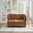 thumbnail image 3 of GVN Seat Couch with Freely Combinable 6-Seat and Chaise, Comfy Soft with U Shaped Oversized and Storage Ottoman for Home, Apartment, Office, Orange, 3 of 8