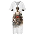 thumbnail image 4 of Bushi Design-vestido holgado con bolsillos para mujer elegante vestido de noche japonés de Guerrero samurái verano, 4 of 7