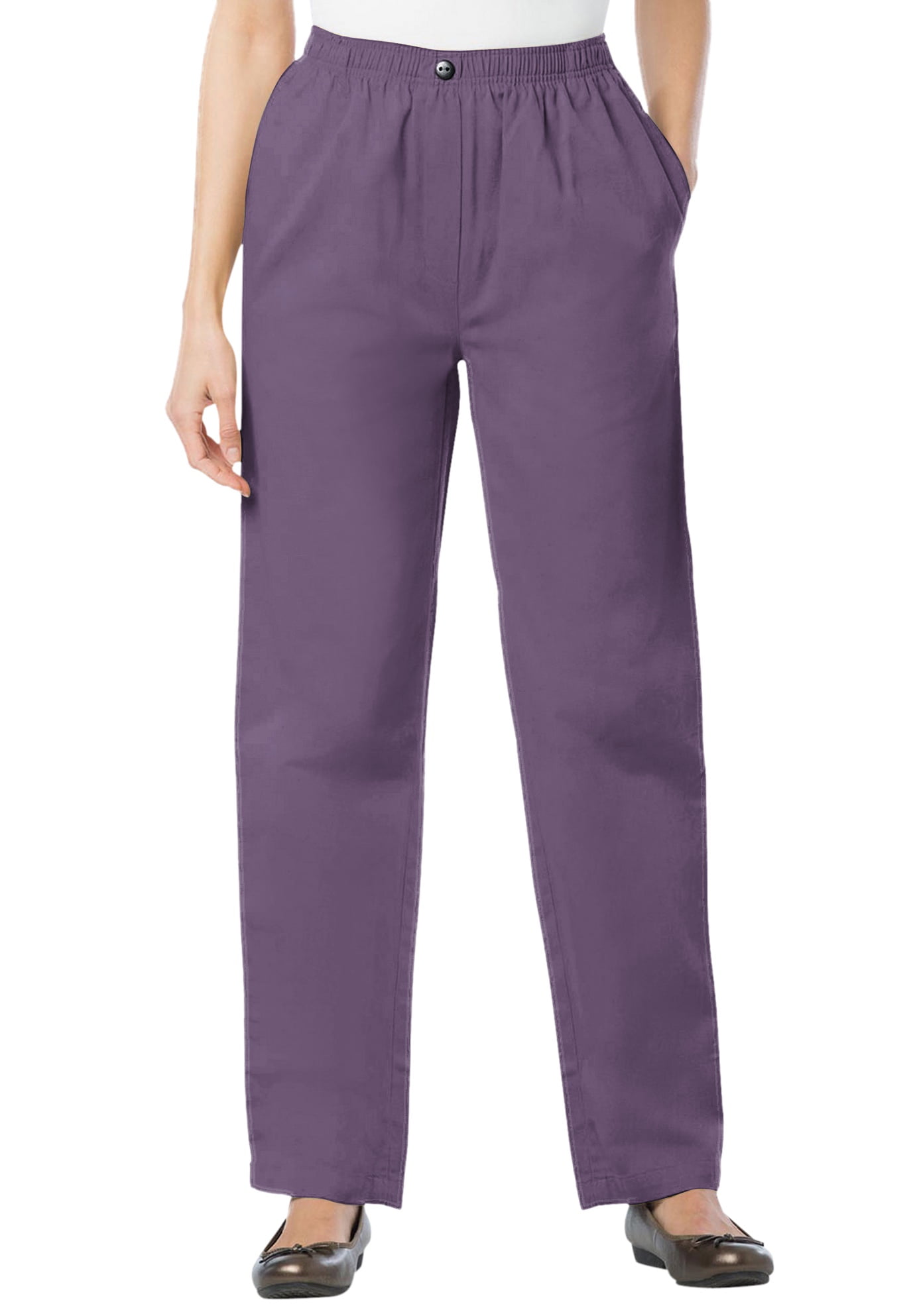 plus size cotton pants elastic waist