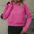thumbnail image 4 of Baqcunre Hoodies For Women Womens Half Zip Sweatshirts Cropped Hoodies Fleece Quarter Zip Up Pullover Sweaters Fall Outfits Winter Clothes Sweatshirt For Women Fall Outfits For Women 2023 Hot Pink S, 4 of 7