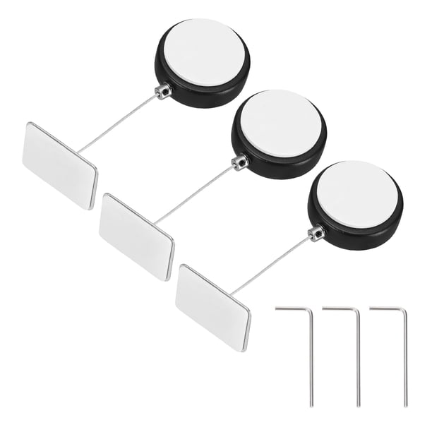 Uxcell Cable Retráctil de Control Remoto 3.3ft (1M) 5.29oz, 3PCS Lazo de Seguridad Ajustable con Tapa de Hierro para TVs y Tablets