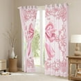 thumbnail image 3 of Feelyou Kawaii Cartoon Ribbon Curtains Pack of 2 (42x84 Each) for Girl, Western Flower Floral Curtains Blackout, Mandala Damask Print Bedroom Curtains, Curtains and Drapes Room Decor, 3 of 6