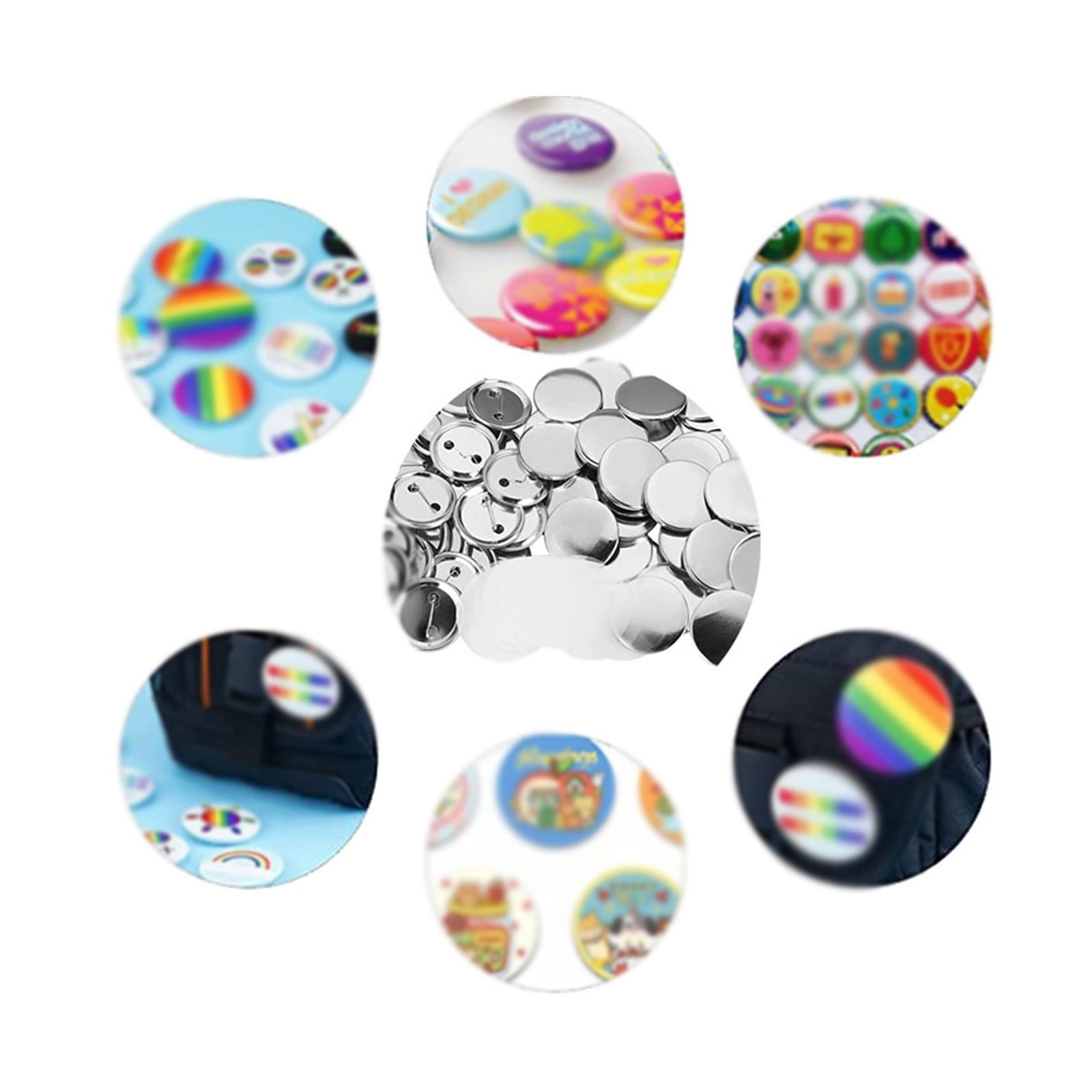 Blank Bad Pin Button Maker Parts 25/37/50/58/75MM For Button Maker Machine Supplies Part DIY Bads Set 100Pcs