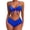Blue, variant on WIZUTIZ Women's Tankini Swimsuits 2 Piece Push Up Adjustable Spaghetti Strap Swim Top with Mid Rise Swim Shorts Twist Front Pleated Bikini Solid Swimsuit Sleeveless V-Neck Swim Suits Vacation Black