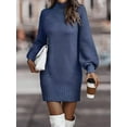 thumbnail image 5 of Cardigan Sweaters for Women Open Front Fall and Winter Sweaters Long Sleeve Loose Casual Coat Top Blue L, 5 of 9