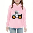 thumbnail image 2 of Trupants Little Girls 3D Tractor Appliqué Hoodie - 5T Pink, Machine Washable Quick-Drying Polyester, Budget-Friendly Walmart, 2 of 5
