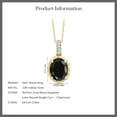 thumbnail image 5 of Gem Stone King 2.58 Ct Oval Black Sapphire White Diamond 10K Yellow Gold Pendant, 5 of 5