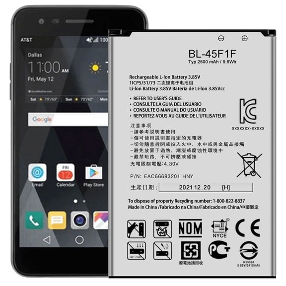 Replacement BL-45F1F BL-45F EAC63321601 Battery For LG Risio 2 M154/3 LM-X210CMR/Rebel 2 LG L58VL L57BL/Rebel 3 L158VL LGL158VL LGL157BL/Rebel 4 L212VL/Rebel 4 L211BL/Tribute Empire X220PM X220PBBB