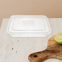 HOOWIFFY Stackable Food Holder Storage Container Transparent Plastic 1Pack