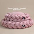 thumbnail image 2 of Cama Redonda para Perro y Gato Esquimal Rosa Trenzada Antiestrés Mediana Lavable, 2 of 6