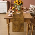 Gold Brown Table Runner, Farmhouse Linen Texture Washable Table Runners ...