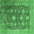 thumbnail image 1 of Ahgly Company Indoor Square Oriental Emerald Green Industrial Area Rugs, 4' Square, 1 of 4