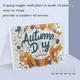 thumbnail image 3 of Yayeee Toggle Light Switch Wall Plate 2-Gang 4.56"x4.48" Decorative Outlet Cover, Autumn Day with Cocoa Pattern, 3 of 7