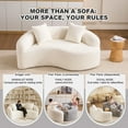 thumbnail image 3 of S-Curved Chenille Sectional Sofa with Dual-Depth Seating, 66.9" Modern Loveseat Couch with Pillows, Modular Sofa Couch, Comfy Luxury Floor Sofa for Apartment, Living Room, Office, White, 3 of 9