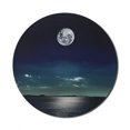 thumbnail image 1 of Ocean Mouse Pad for Computers, Full Moon Reflected in the Sea Moon Rays Surface Starry Sky Night Scenic View Print, Round Non-Slip Thick Rubber Modern Mousepad, 8" Round, Black Navy, by Ambesonne, 1 of 2