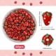 thumbnail image 2 of 1 caja de 60 cuentas de cristal 3D hechas a mano con forma de fresa roja y agujeros, con forma de fresa, para decorar alimentos., 2 of 9