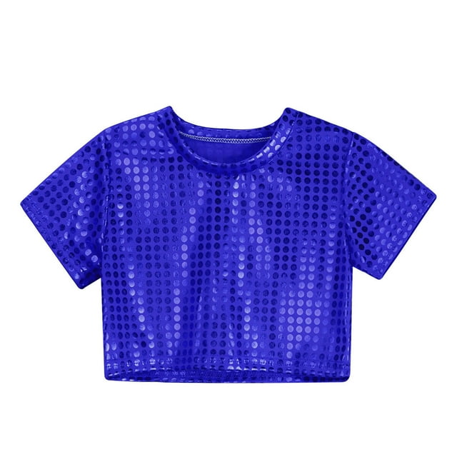 2025 Nouvelles Chemises Décontractées Scintillantes pour Garçons pour s Hauts de Fête à Paillettes Scintillantes pour Adolescents s Robe de Carnaval Manches Courtes P Chemises Raglan
