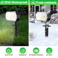 thumbnail image 6 of VOLIVO Solar Outdoor Lights, 64 LEDs, 3 Brightness Modes, Dusk to Dawn Sensor, Waterproof, Decorative for Yard Patio Garden Walkway,4pack, White, 6 of 7