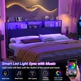 thumbnail image 6 of Homieasy Headboard for King Size Bed with Storage, Headboards with Outlets, USB Ports and LED Light, King Size Head Board Only, Height Adjustable, Reversible, Sturdy and Stable Headboard, Black, 6 of 7
