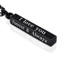 thumbnail image 3 of Collar para parejas Always and Forever de acero inoxidable con grabado I Love You, collares para parejas a juego para novio y novia, conjunto para él y ella MFZFUKR YZY1405, 3 of 7
