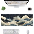 thumbnail image 2 of Abstract Japanese Ocean Waves Gaming Mouse Pad XL, Large Non Slip Rubber Mousepad, Stitched Edges Mouse Pads, Long Extended Mice Pad,31.5'''' X 11.8'''', 2 of 6