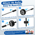 thumbnail image 3 of Mibote Ab Roller Wheel, 10-in-1 Abdominal Exercise Kit with Knee Pad and Push up Bars, Core Workout Equipment for Home Gym, 3 of 9