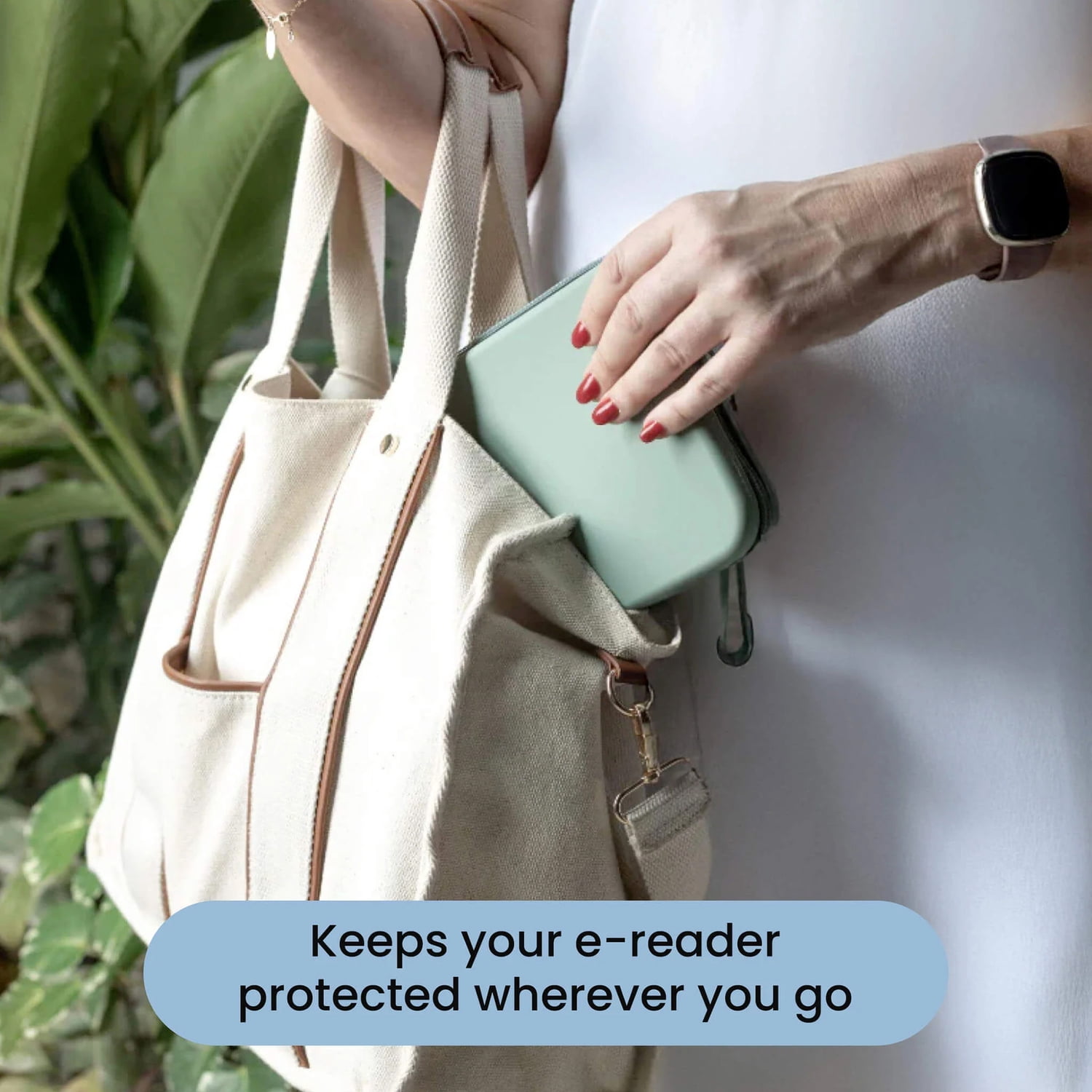 Strapsicle Clutch Sleeve for Select Kindle and Kobo E-readers, Sage Green