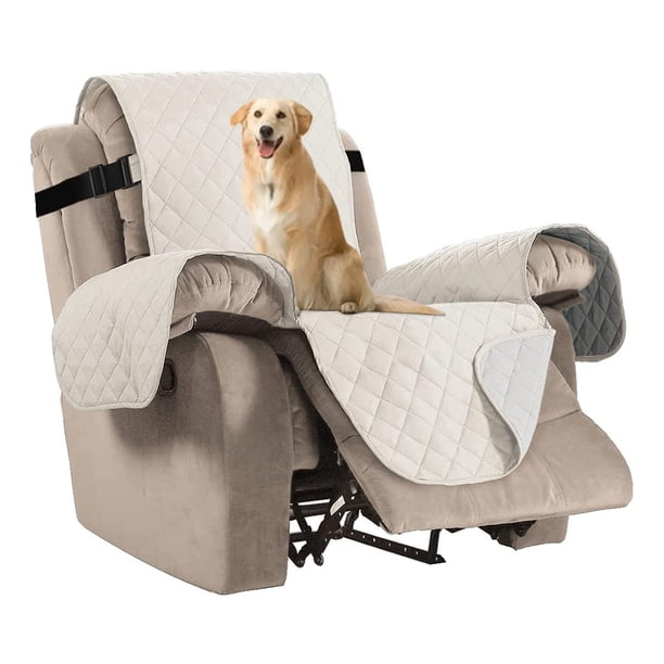H.VERSAILTEX Fundas reclinables acolchadas reversibles, funda para silla reclinable, protector de muebles resistente al agua, funda de sofá lavable con correas elásticas para niños y mascotas (reclina