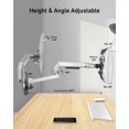 thumbnail image 2 of Ergounion Monitor Wall Mount For Flat Or Curved Screens Up To 38" Within 25 Lbs, Full Motion Adjustable Monitor Arm Wall Mount With Cable Management, Vesa 75X75/100X100Mm, Silver, 2 of 5