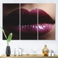 thumbnail image 2 of Designart ' Close-Up Of Woman Plump Lips With Glitter ' Modern Canvas Wall Art Print, 2 of 3
