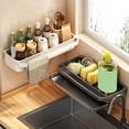 thumbnail image 1 of Soporte de cocina montado en la pared - Especias sin taladro y organizador de esponjas, plástico gris/blanco, 10,31x5,66x1,96 pulgadas, 1 of 6