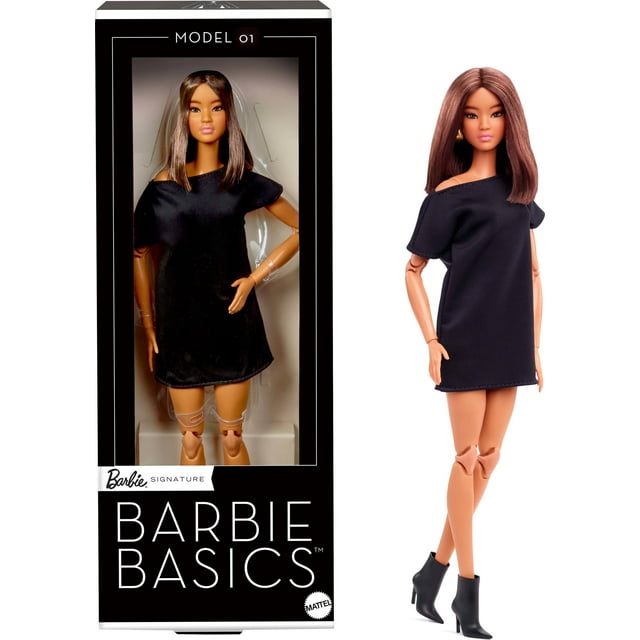 Muñeca de coleccionista Barbie Basics modelo 01 con cabello castaño