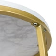 thumbnail image 5 of Giantex Round Side Table, X-Shaped End Table with Marble Top&Gold Base, Small Nightstand for Living Room, Accent Tables Cheap, 5 of 6