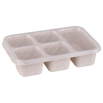 1 Pack Snack Containers, 5 Compartments Snackle Box Container, Meal Prep Reusable Lunchable Container, Microwave Dishwasher Safe, Food Storage Containers for Work Travel, 9.25x6.1x2.17 Inch, Gray