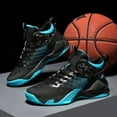 thumbnail image 3 of Mid Top Mens Fabric Lace-up Basketball Sneakers - Shock-Absorbing, Breathable, and Lightweight Shoes for Basketball Training and Competition - Rubber Sole, Casual and Sports Style, 3 of 9
