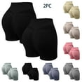 thumbnail image 1 of Jacenvly New Yoga Shorts for Women Summer Casual Solid High Waisted Shorts Leggings Lightweight Elastic Waist Womens Shorts Athletic, 1 of 9