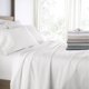 thumbnail image 1 of Juego de Sábanas de Algodón de Satén de Fibra Larga - Ultra Suaves, Cepilladas Dobles y Lavadas en Blanco para Ropa de Cama Tamaño Queen - Comfort Canopy, 1 of 12