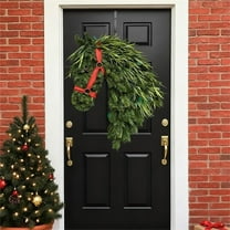 Horse Head Wreath – Rustic Farmhouse Equestrian Door Decor, 33×42cm Handmade Horse Head Christmas Wreath, Horses Heads Wreaths for Front Door for Barn,Porch Holiday Home Decoration