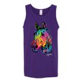 thumbnail image 2 of Wild Bobby, Colorful Rainbow Sea Turtle Animal Lover Mens Graphic Tank Top, Purple, 3XL, 2 of 3