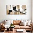 thumbnail image 2 of Elephant Stock Beige Modern Abstract Triptych Wall Art - Horizontal Multi Panel Canvas - Living Room Wall Decor - Abstract Multi Panel - Brown And White Decor - 62" x 30", 2 of 8